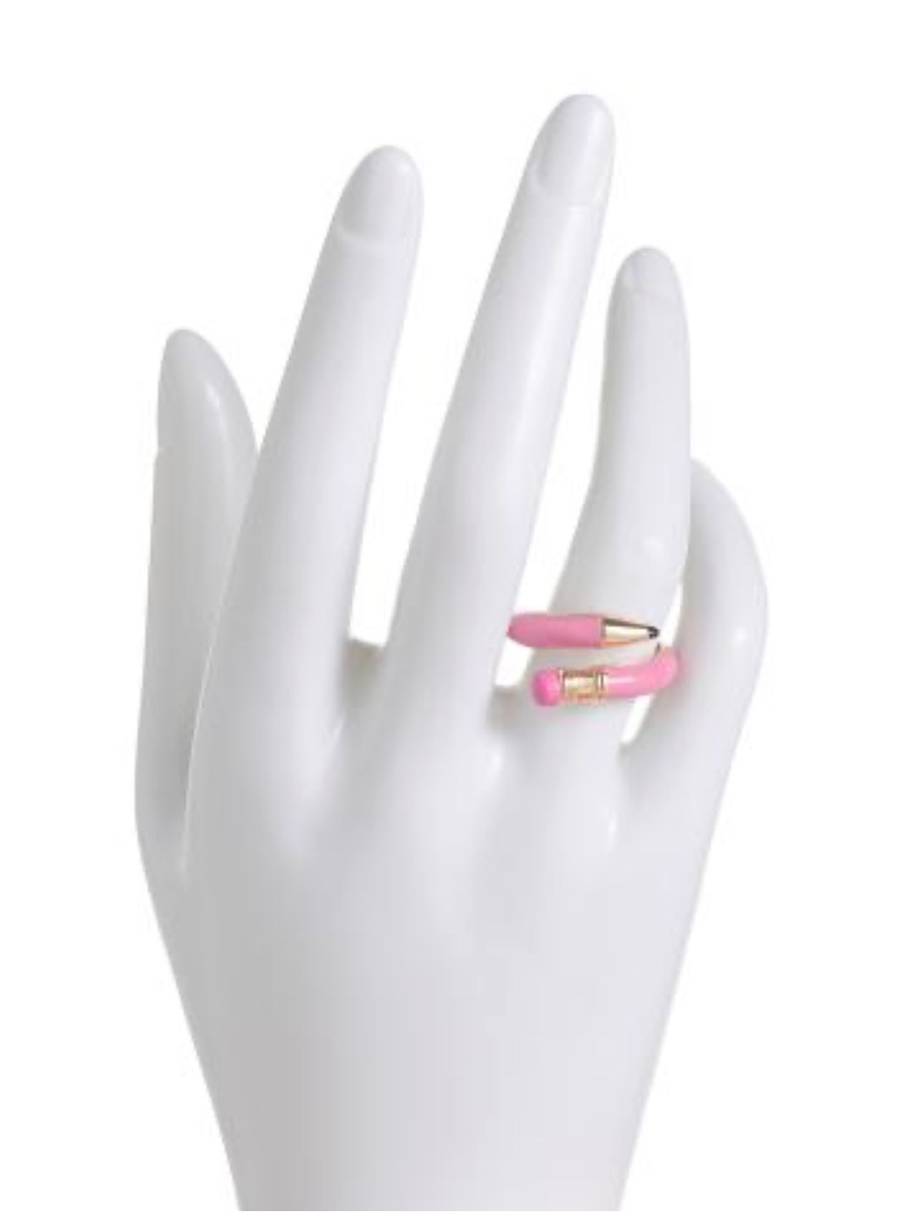 NEW! Betsey Johnson Pink Enamel Pencil Ring - Picture 3 of 4